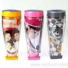 Plastic new cartoon double-wall drinking Cup/Mug DIY