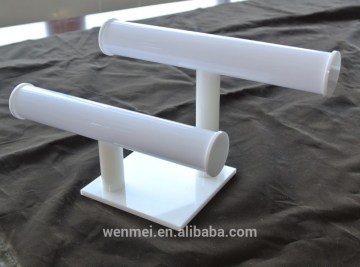 White acrylic T- bar bracelet/bangle display stand