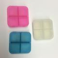 Plastic mini portable four-grid pill case