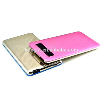 Colourful portable charger usb power bank 12000mah,Metal card power bank 12000mah