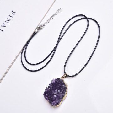 Natural Amethyst Cluster Pendant Amethyst Cluster Necklace