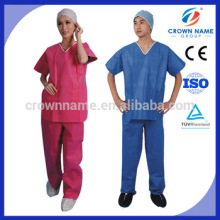 35-68gsm SMS Short Sleeves Nursing Scrub Set for Hospital