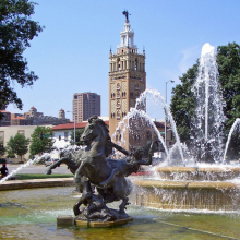 High quality custom big bronze horse water fountains