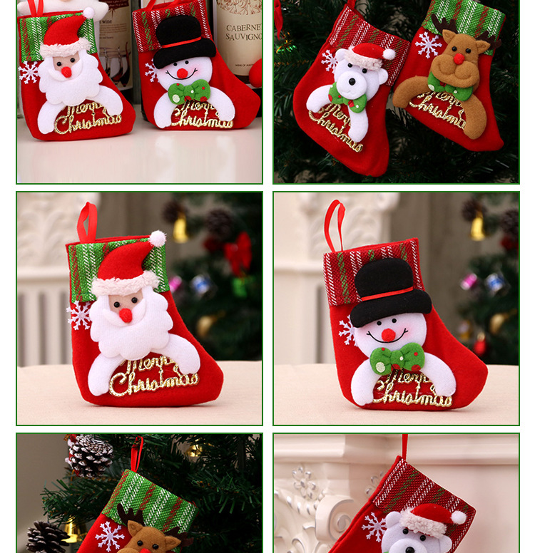 Hot Christmas Gift Christmas Stocking Sock Santa Claus Xmas Tree Hanging Decor Christmas Stockings Candy Gift Bag Navidad