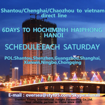 Ligne directe Shantou / Chenghai / Chaozhou vers le Vietnam