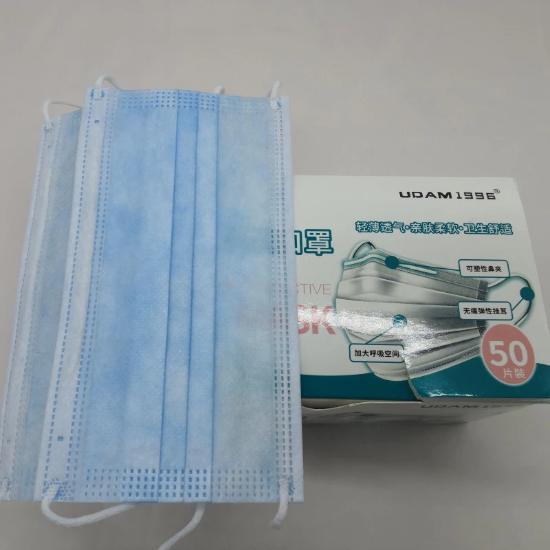 Non-Woven Dust Protective Hypoallergenic Earloop 3 Ply Face Mask Manufacture Disposable Face Mask