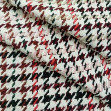 Woolen fashion houndstooth design with lurex fabrics