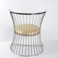 No folded modern dinning chair with stainless steel frame