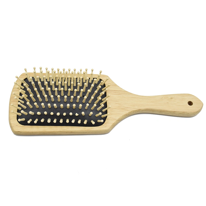 Custom Logo Wood Color Wooden Paddle Hair Brush Wholesale