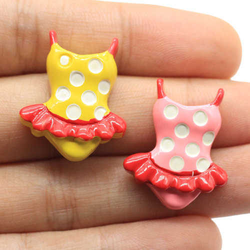 New Arrived Kawaii Resin Cabochon Girls Bathing Suit Dots Women Swimwear Flatback Charms Diy Decoration Bracelet Bag Ornament