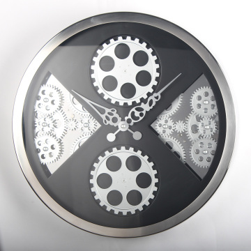 Wall Hanging Black Gear Wall Clock for Decoration