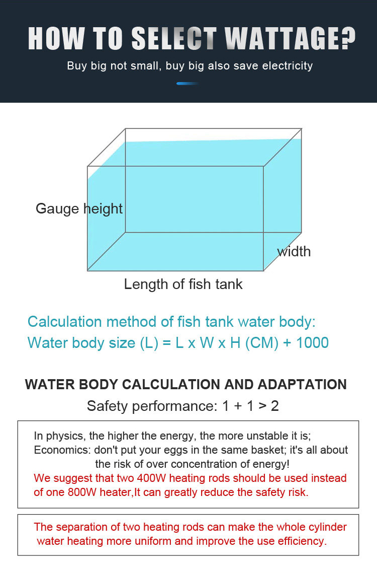 EKAN wholesale Fish Tank Stainless Steel Aquarium Heater