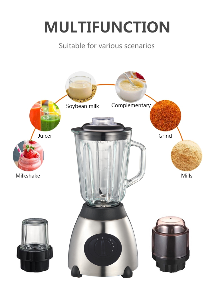 1.5L Glass Blender Juicer And Food Processor