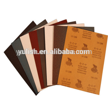 wet and dry alumina silicon carbide abrasive paper sheet