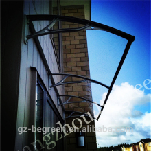 solid polycarbonate awning canopies with plastic bracket and roof sheet