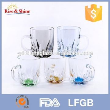 Clear glass mug with handle/Spray color Cheap glass mug