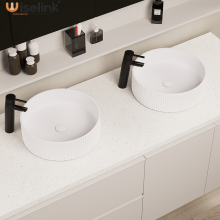 solid surface double sink countertop basin