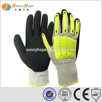 Sunnyhope HPPE nitrile sandy impact gloves with TPR,work gloves