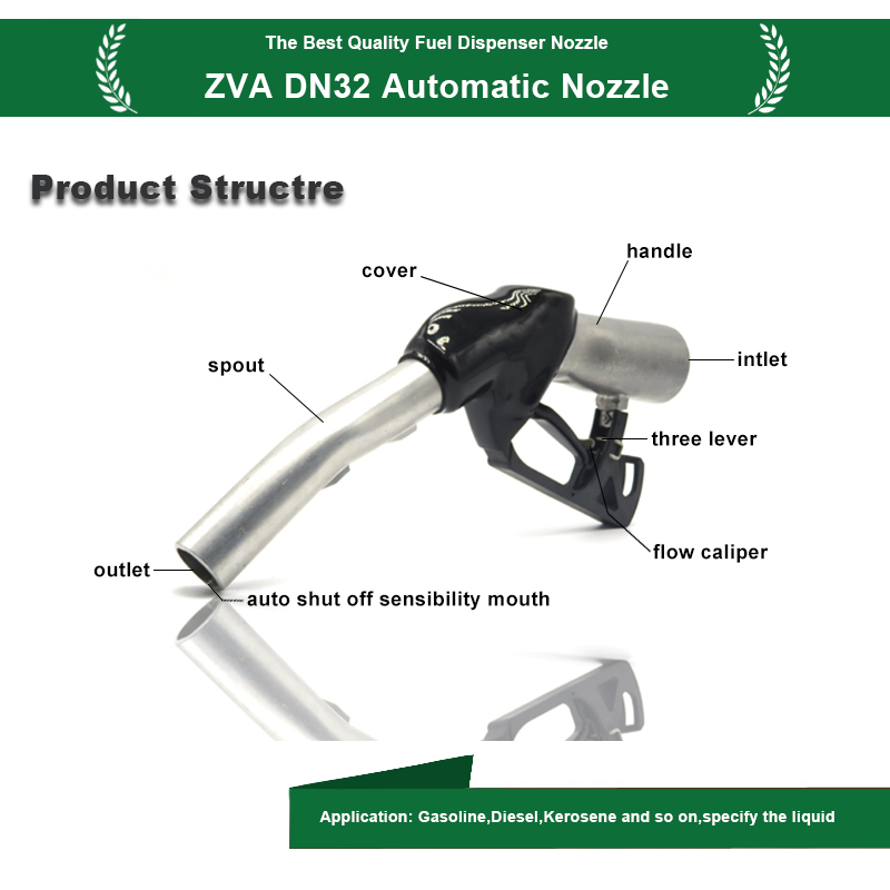 High Flow Rate ZVA 32 Automatic Fuel Dispenser Nozzle for Gas Station