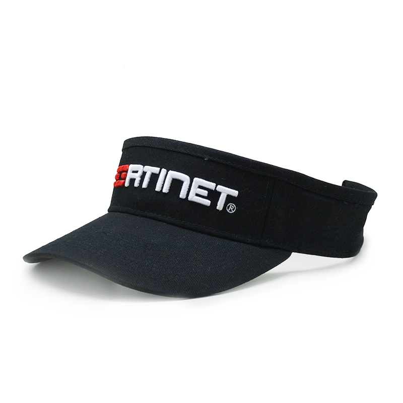Toweling sweatband visor with 3D embroidery cap