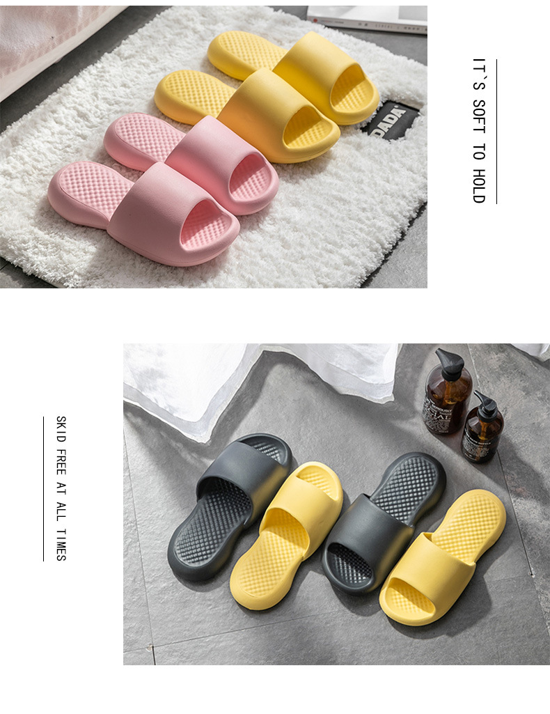 Fashion Super comfortable silent slippers EVA bathroom home slippers thick sole