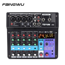 Professional 6-Channel Sound Mixer for Karaoke: High-Quality Audio with USB Recording and Dynamic Effects