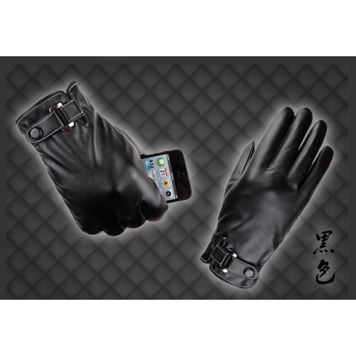 PU suede touch screen gloves for men winter