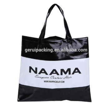 mirror leather fancy advertisement environmental shopping bag