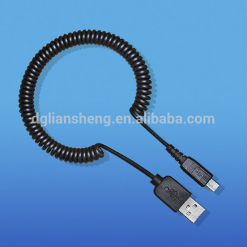 Wholesale Micro USB Cable PU Spiral USB Charger Cable for Phone