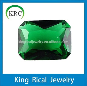 Wholesale rectangle cut green glass gems