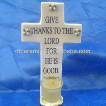 Porcelain Cross Candle holder