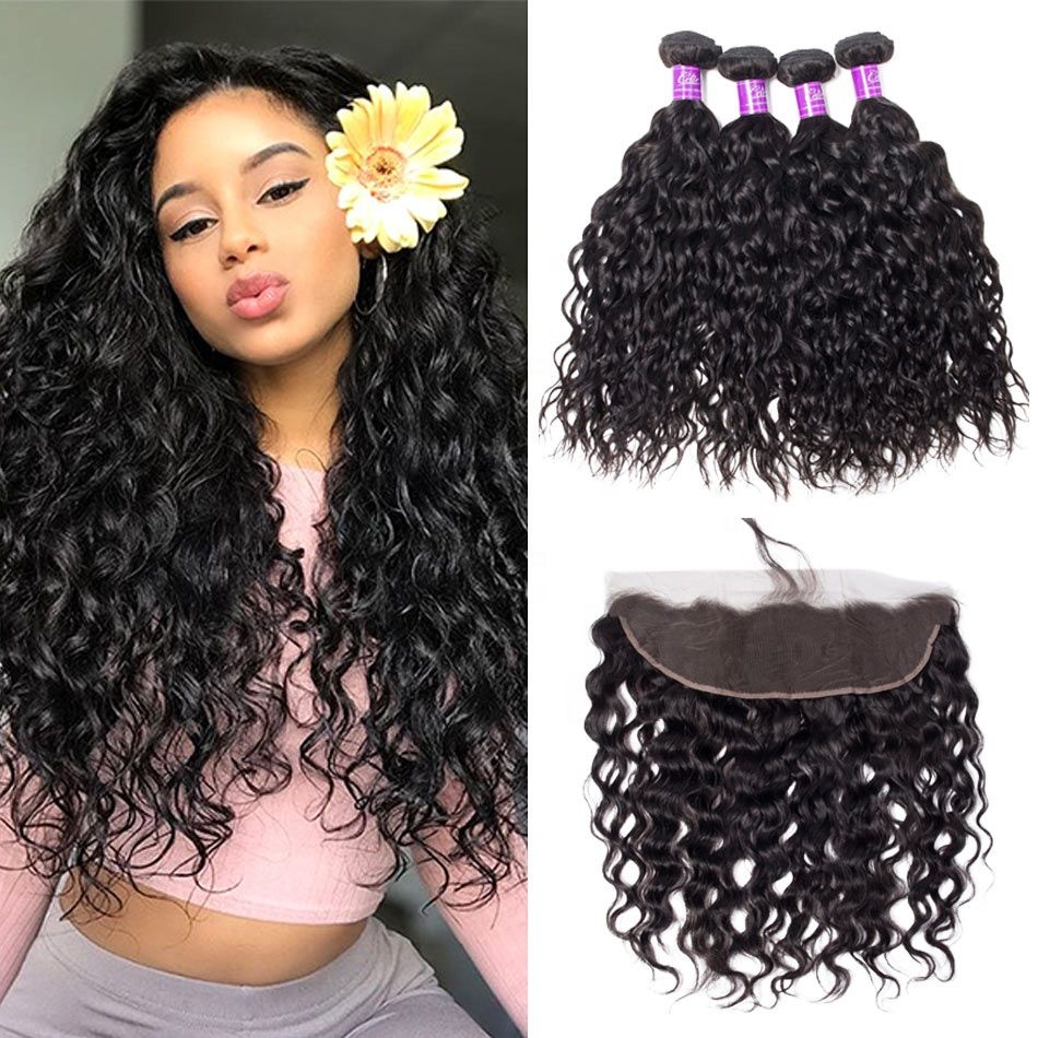 Water wave hair wigs 13*4 hair frontal transparent lace Hd lace good quality hair