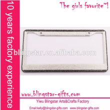 7 rows border us size bling jeweled license plate frame