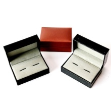 caixa de abotoaduras de papel de couro para embalagem de anel