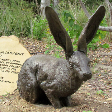 Hot Casting Lovely Bronze Animal Sculpture Copper Brass Peter Rabbit Statue