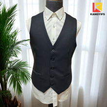 High-Quality Deep Black Textured Vest for Men