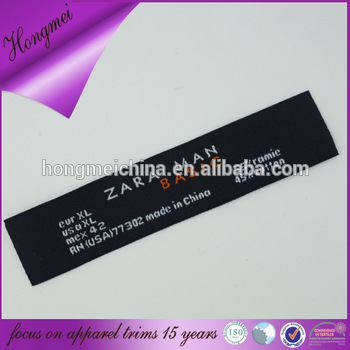 polyester brand label American clothes label for men jacket