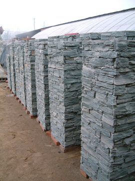 Gray natural slate modular pillar