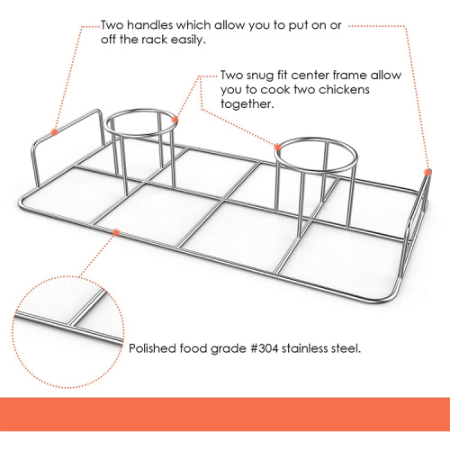 Double Beercan Chicken Roaster Rack