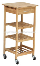 High Quality Bamboo Kitchen Furniture Kitchen Trolley with draw multifunction Kitchen Cart