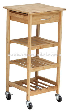 High Quality Bamboo Kitchen Furniture Kitchen Trolley with draw multifunction Kitchen Cart