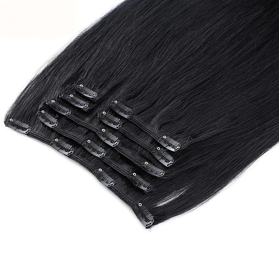 100% Human Hair Ponytail Brazilian Machine Remy Ponytail Natural Straight Clip on Human hair,Virgin hair Extensions  100g 9pcs