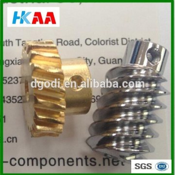 custom brass/bronze/copper worm and gear, small mini worm gear