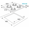 Etna Gas Hob Glass Gas Plates