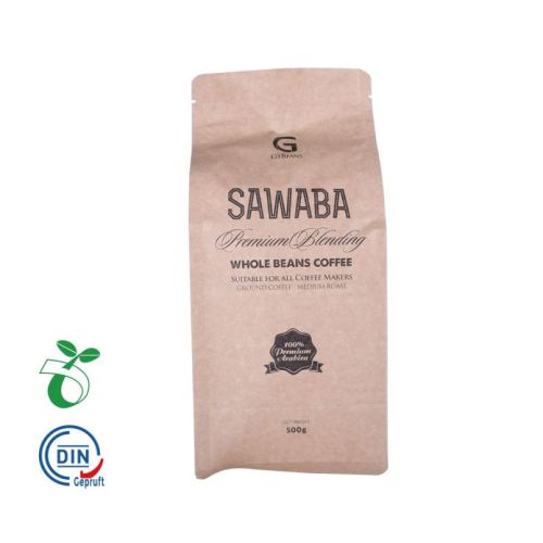 Recycable Flat Bottom Biodegradable Kraft Food Pouch