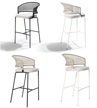 Modern Aluminum Patio Bar Set: Table and Bistro Chairs
