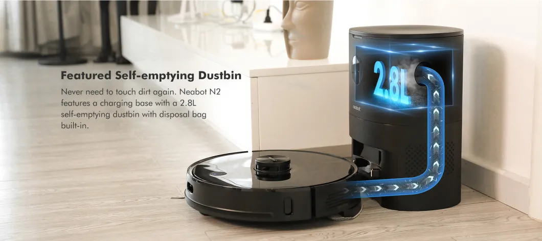 Self Empty Dustbin Lds Robot Vacuum Cleaner Laser 2700PA with Mop Function