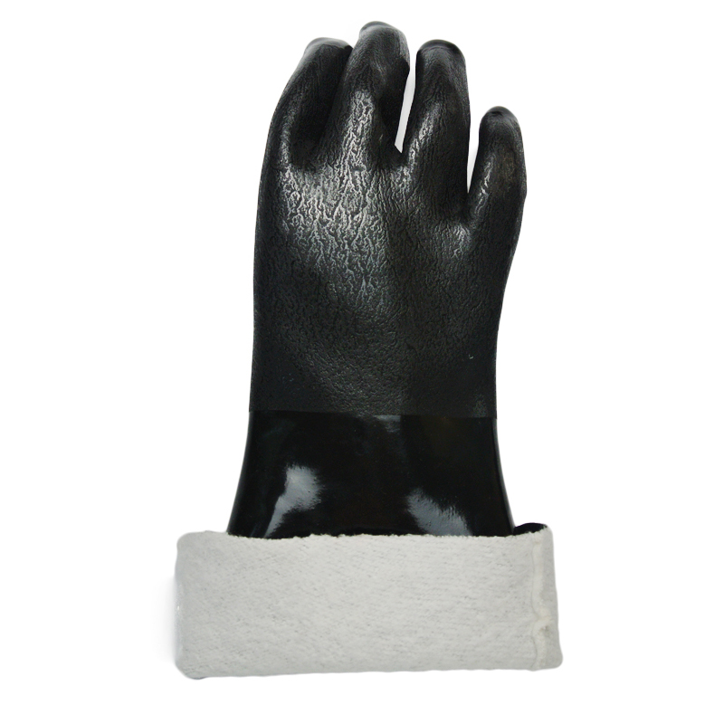 black pvc dipped gloves