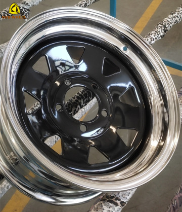 Black/Gold Chrome 15X7 Steel Wheels Car Wheels