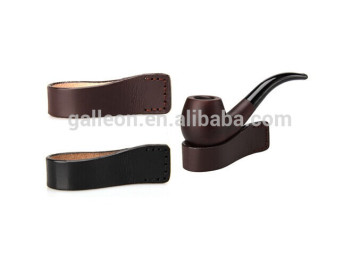 Cow Leather single pipe stand pocket pipe base stand